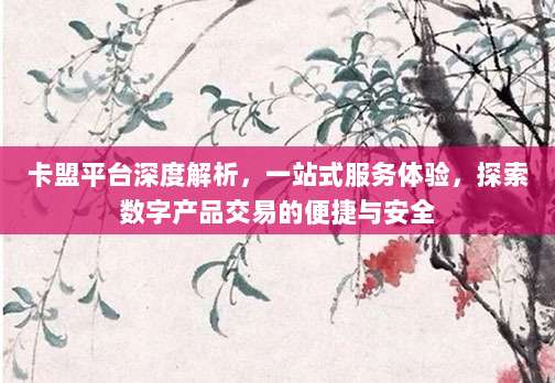 卡盟平台深度解析，一站式服务体验，探索数字产品交易的便捷与安全