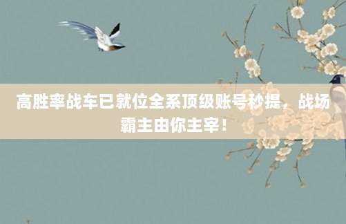 高胜率战车已就位全系顶级账号秒提，战场霸主由你主宰！