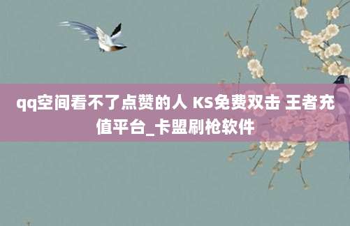 qq空间看不了点赞的人 KS免费双击 王者充值平台_卡盟刷枪软件