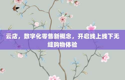 云店，数字化零售新概念，开启线上线下无缝购物体验
