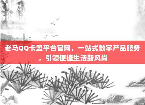 老马QQ卡盟平台官网，一站式数字产品服务，引领便捷生活新风尚