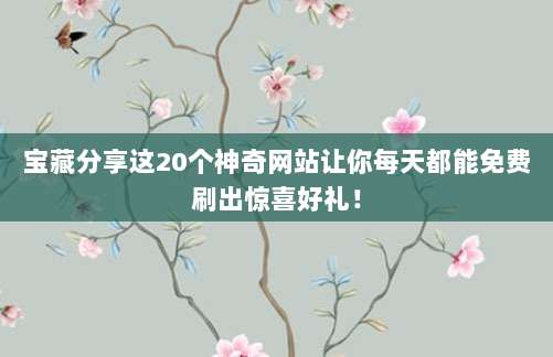 宝藏分享这20个神奇网站让你每天都能免费刷出惊喜好礼！