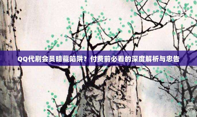 QQ代刷会员暗藏陷阱？付费前必看的深度解析与忠告