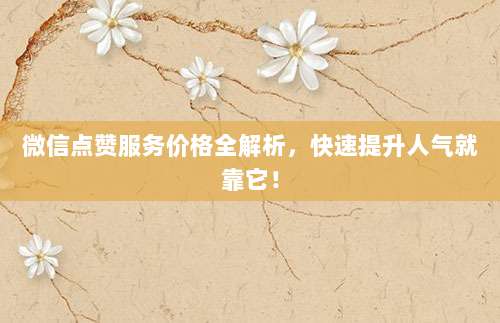 微信点赞服务价格全解析，快速提升人气就靠它！